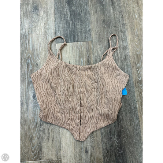 Top Sleeveless By Willow & Root In Tan, Size: S
