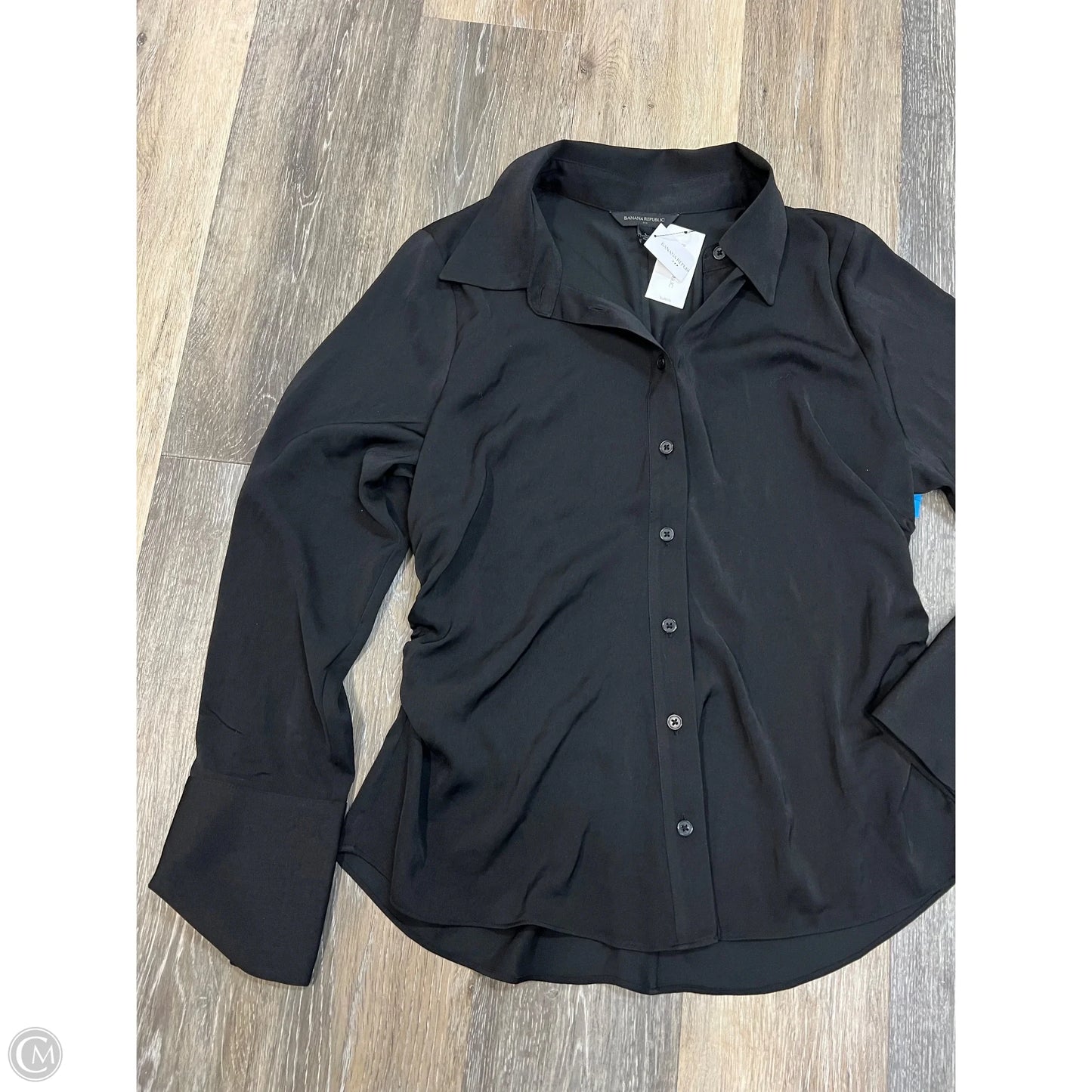 Blouse Long Sleeve By Banana Republic In Black, Size: L
