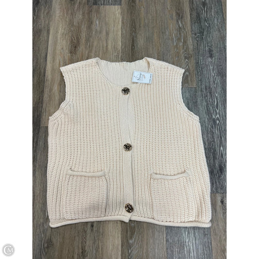 -Vest Sweater By Blessings In Cream, Size: Xl