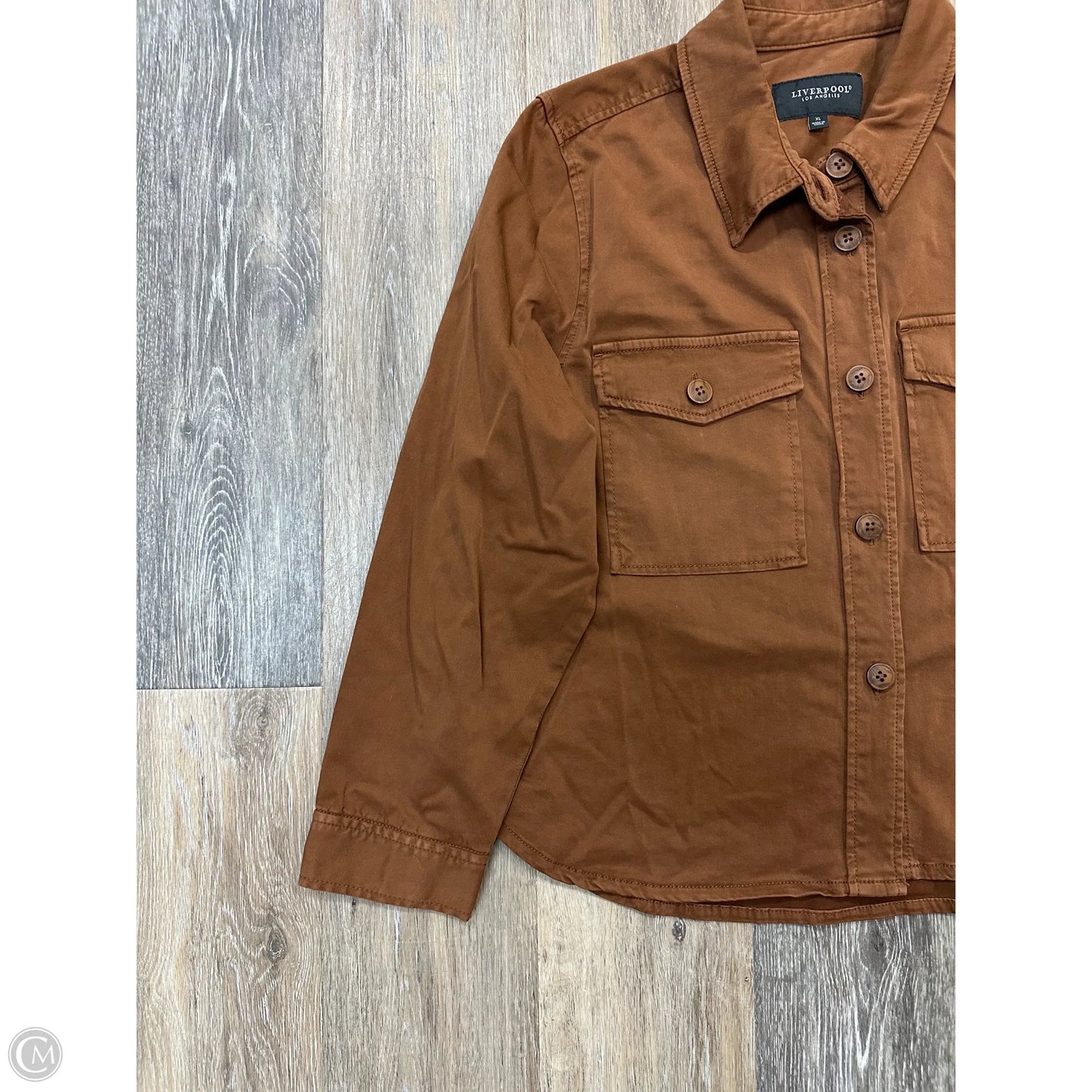 Jacket Denim By Liverpool In Brown, Size: Xl