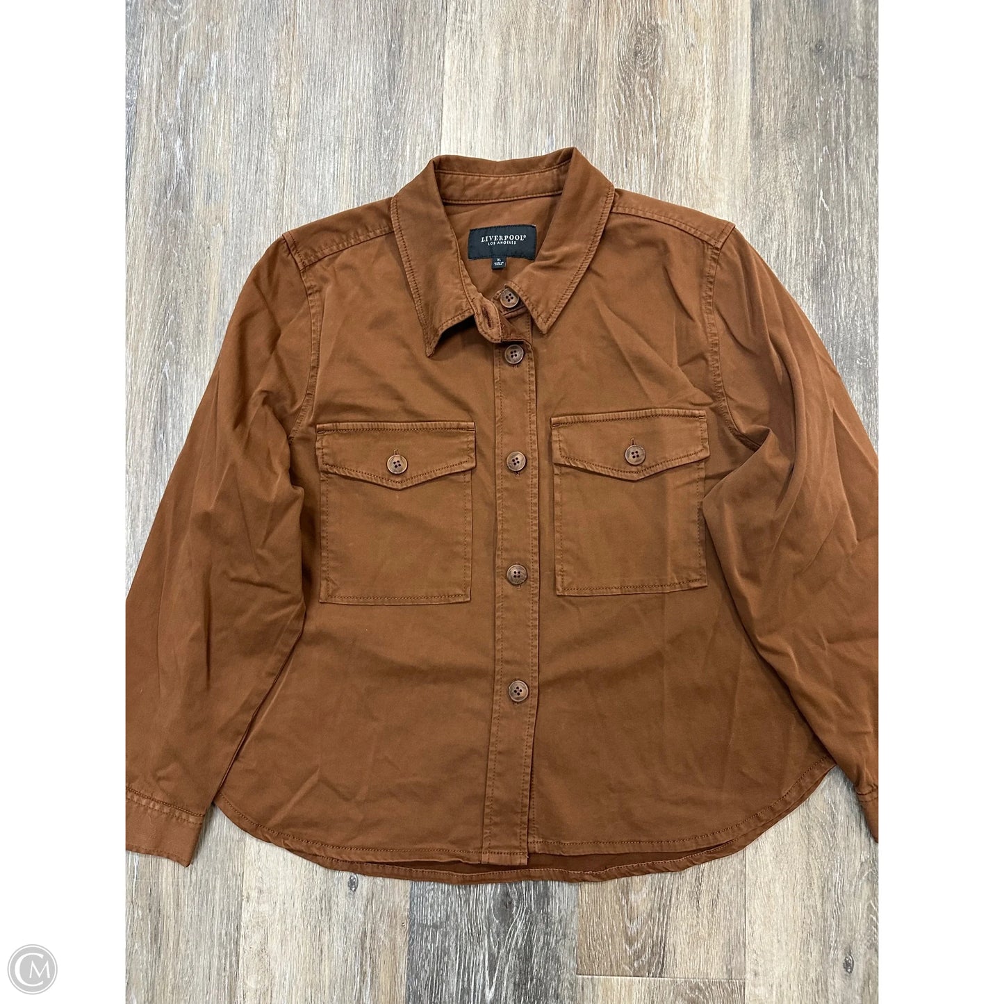 Jacket Denim By Liverpool In Brown, Size: Xl
