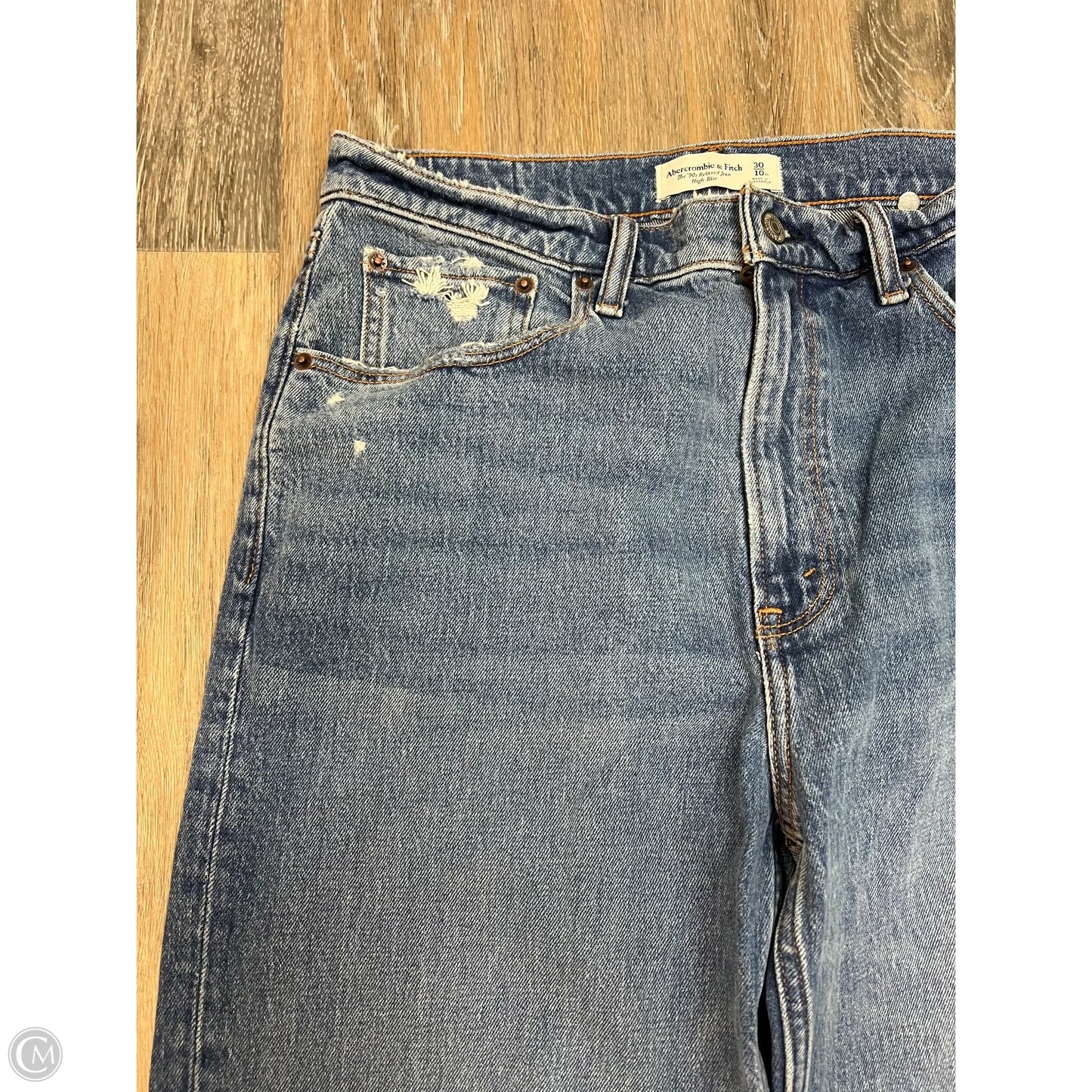 -Jeans Straight By Abercrombie And Fitch In Blue Denim, Size: 10l