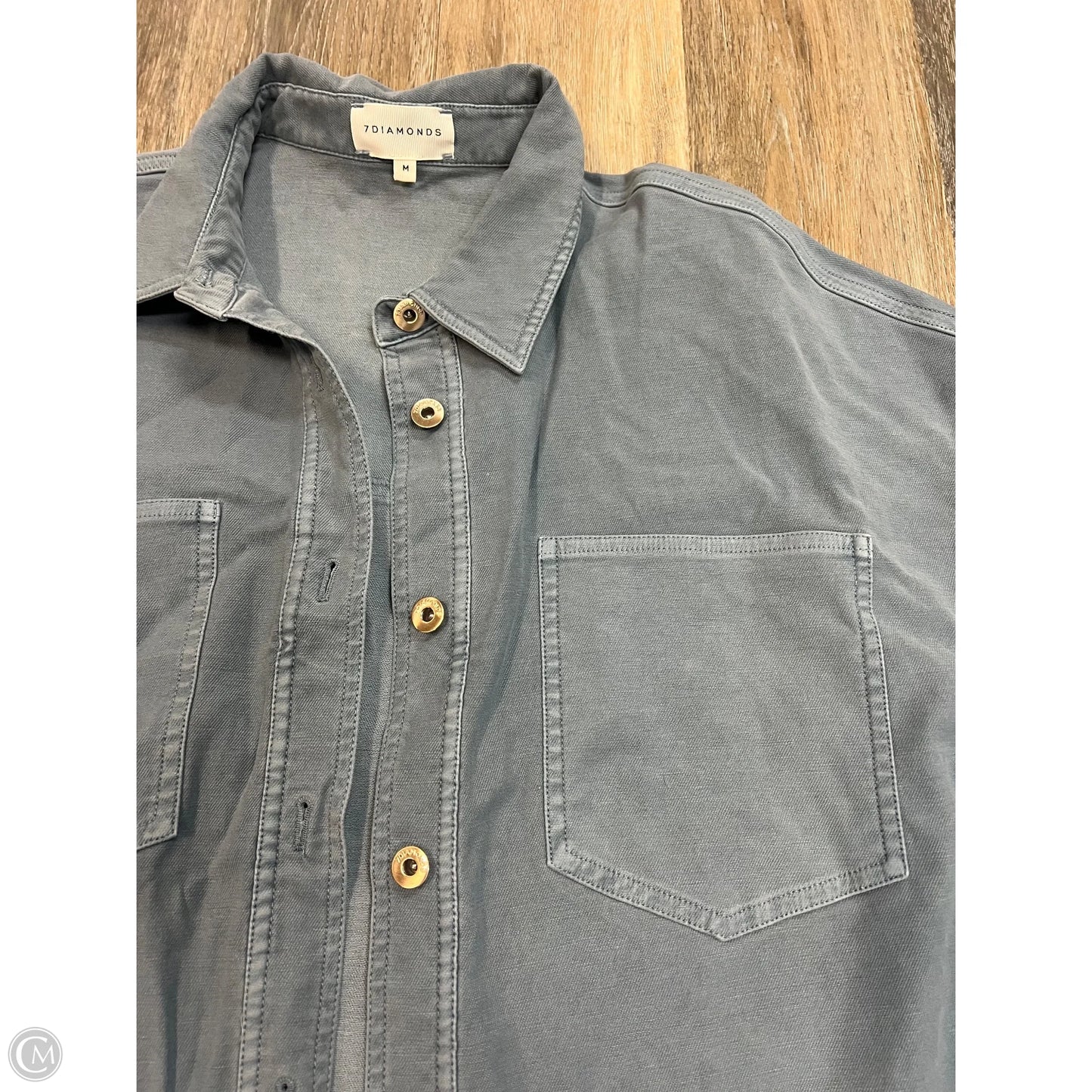 Jacket Shirt By 7 Diamonds In Blue, Size: M
