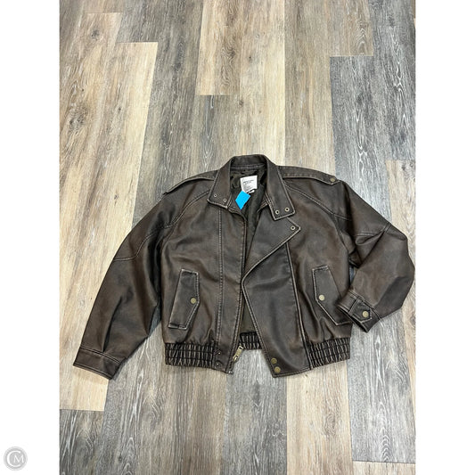 Jacket Moto By Abercrombie And Fitch In Brown, Size: Xxs