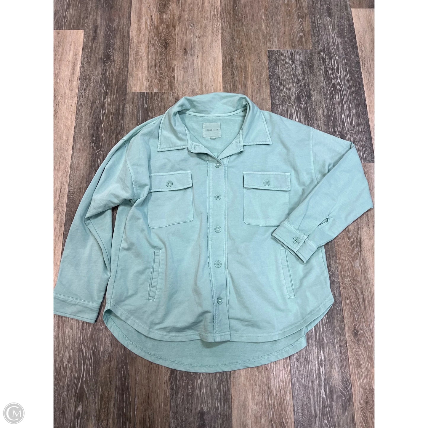 Jacket Shirt By Thread And Supply In Blue, Size: L