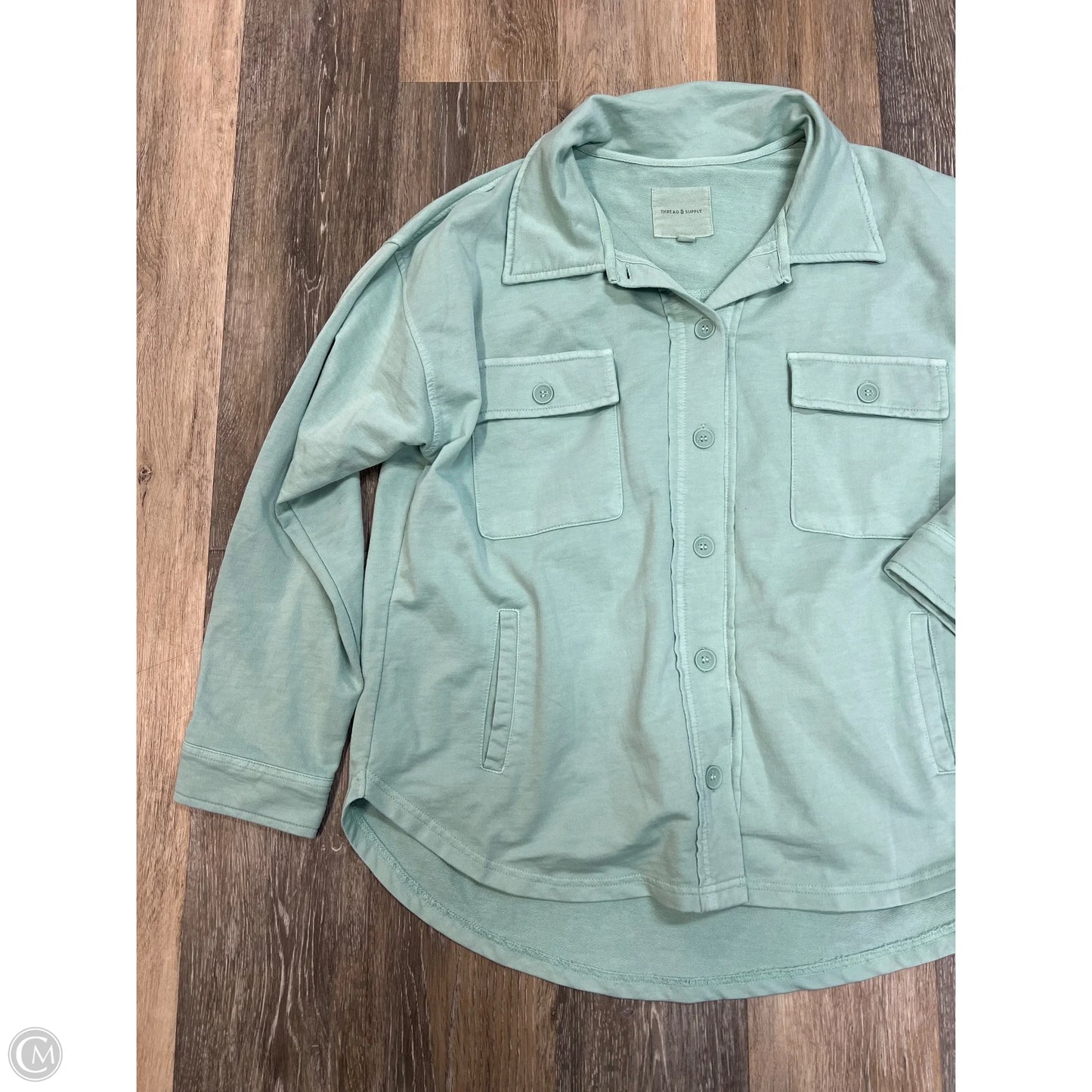 Jacket Shirt By Thread And Supply In Blue, Size: L