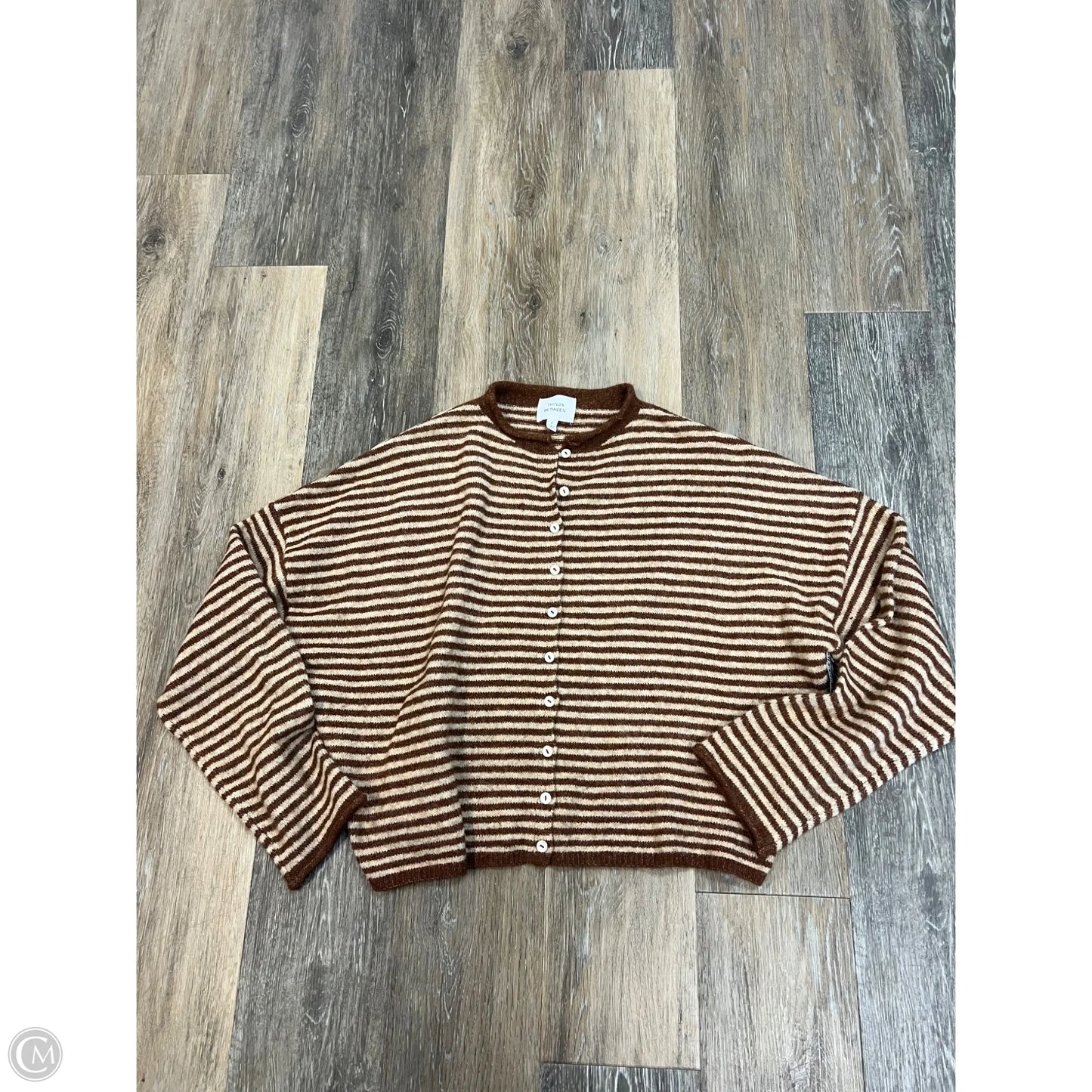 Sweater Cardigan By THINGS BETWEEN In Striped Pattern, Size: S
