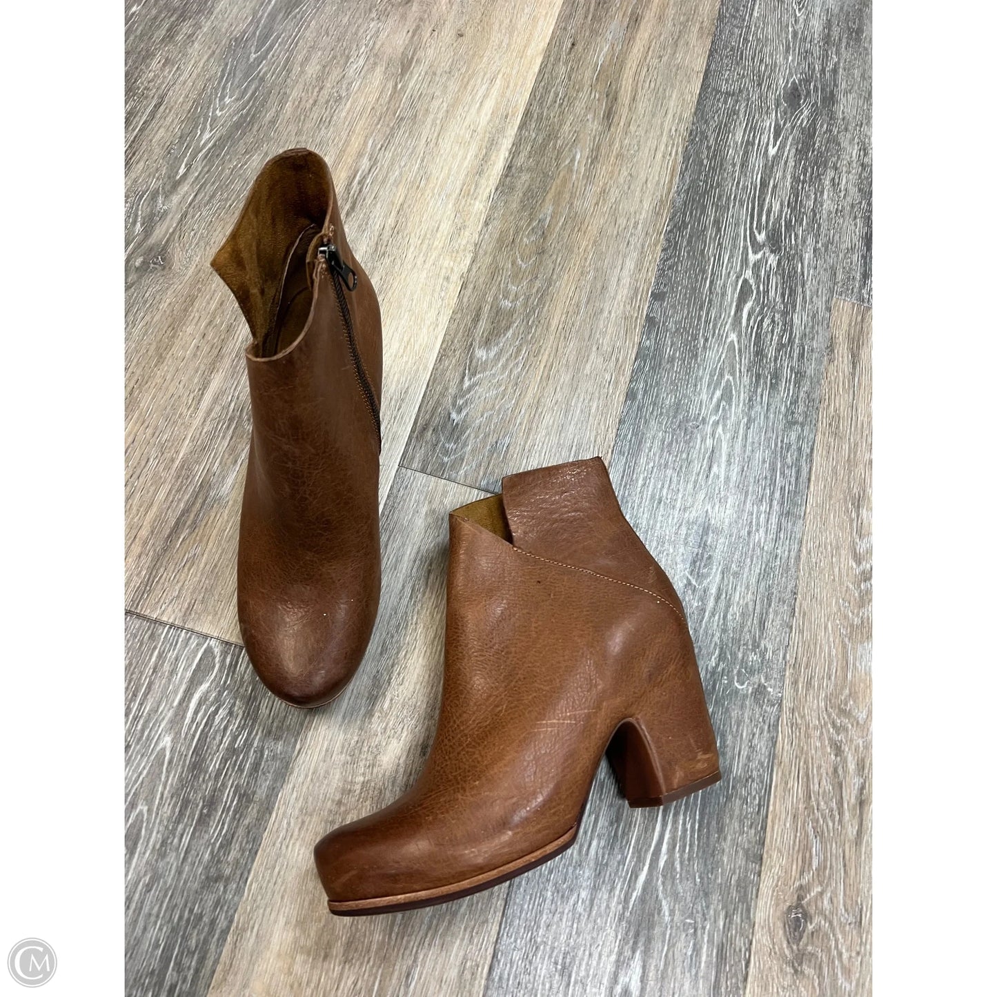 Boots Ankle Heels By Kork Ease In Brown, Size: 10