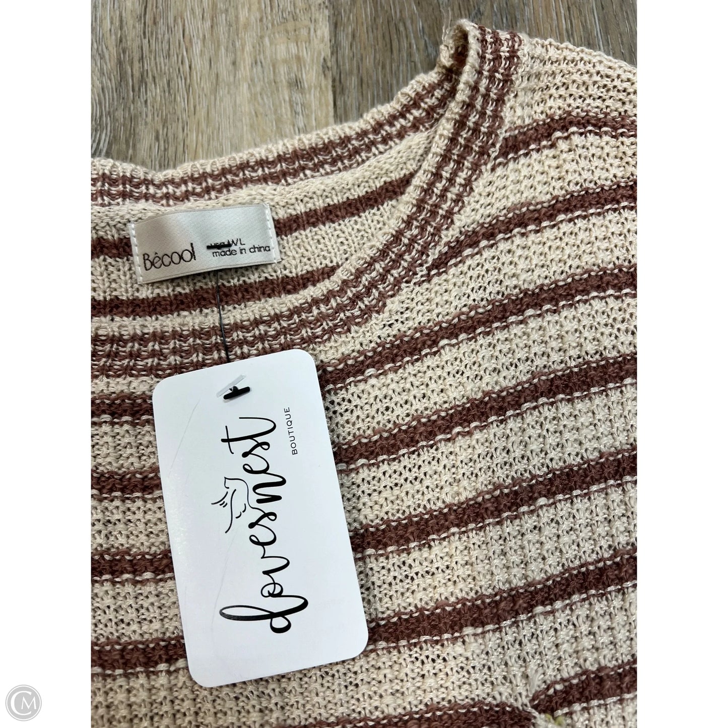 Sweater By Be Cool In Striped Pattern, Size: M/L