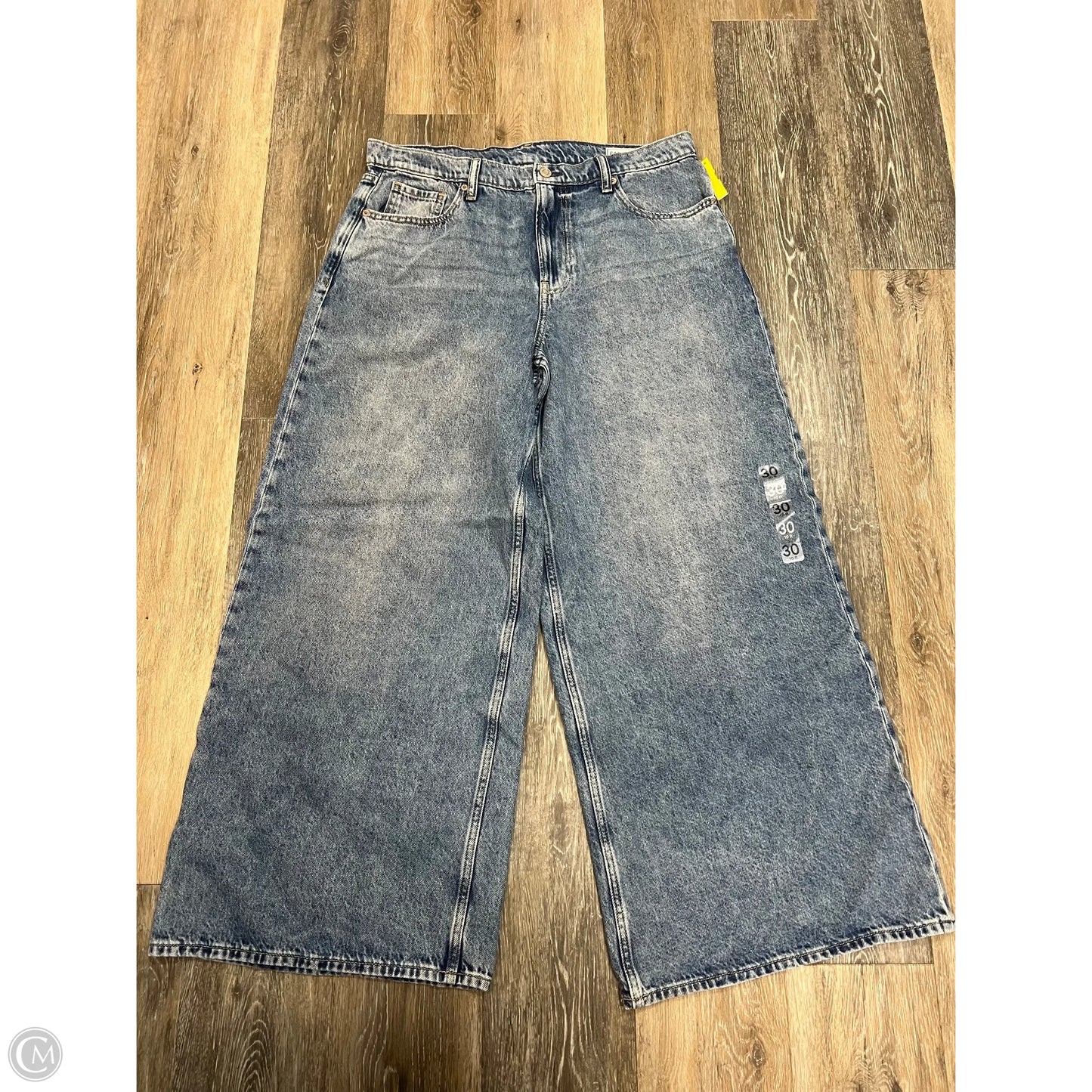 Jeans Wide Leg By Gap In Blue Denim, Size: 10
