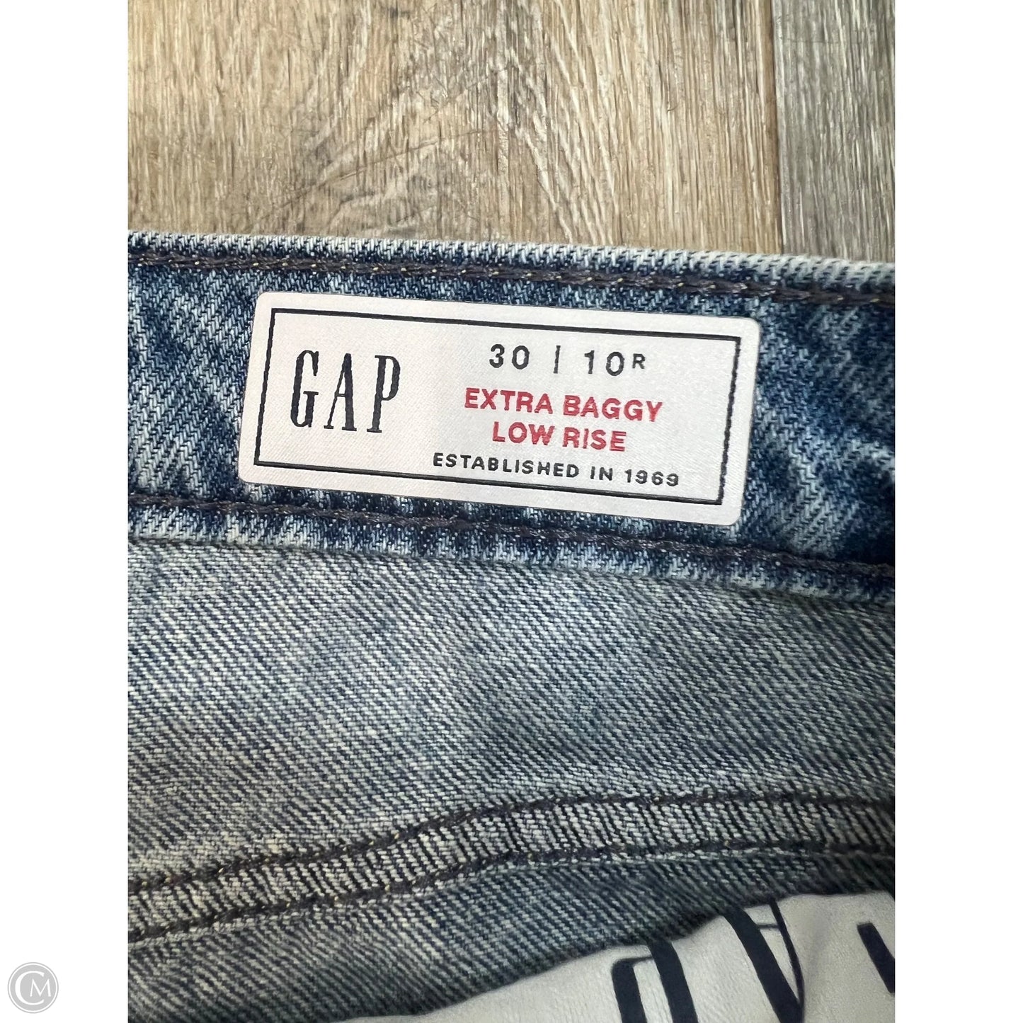 Jeans Wide Leg By Gap In Blue Denim, Size: 10