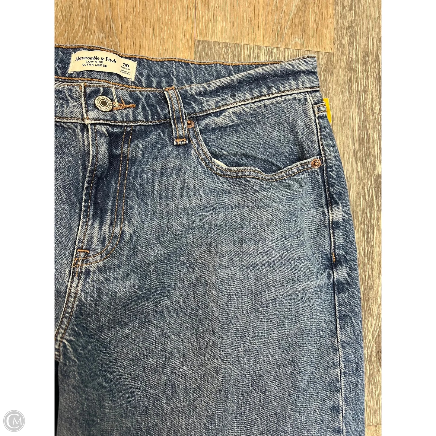 Jeans Wide Leg By Abercrombie And Fitch In Blue Denim, Size: 10/30