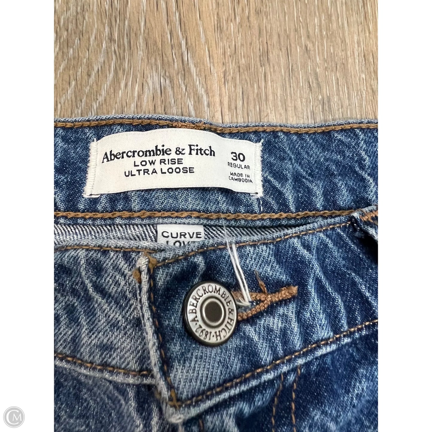 Jeans Wide Leg By Abercrombie And Fitch In Blue Denim, Size: 10/30