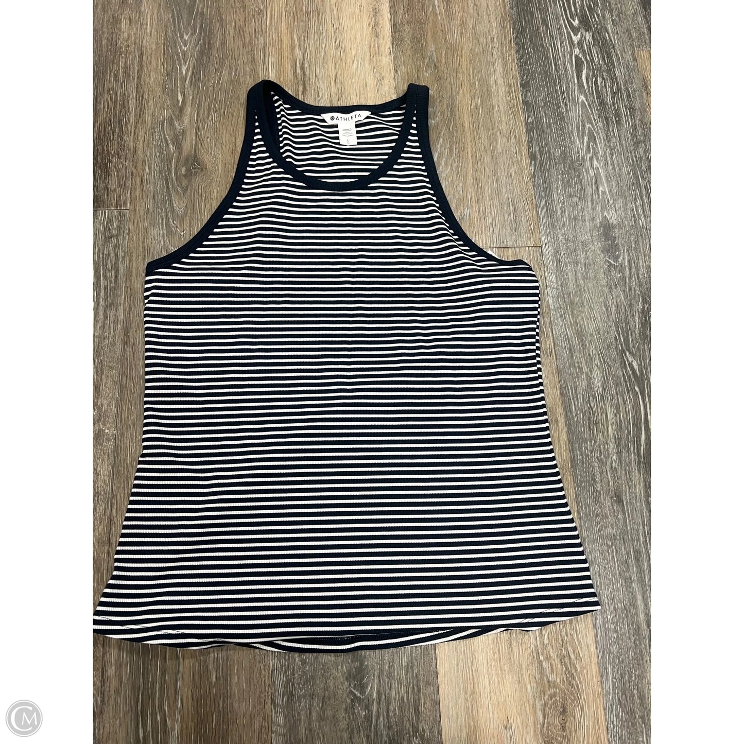 Athletic Tank Top By Athleta In Navy Striped Pattern, Size: L