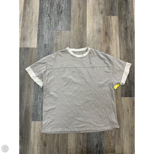 Top Short Sleeve By Aerie In Tan, Size: L