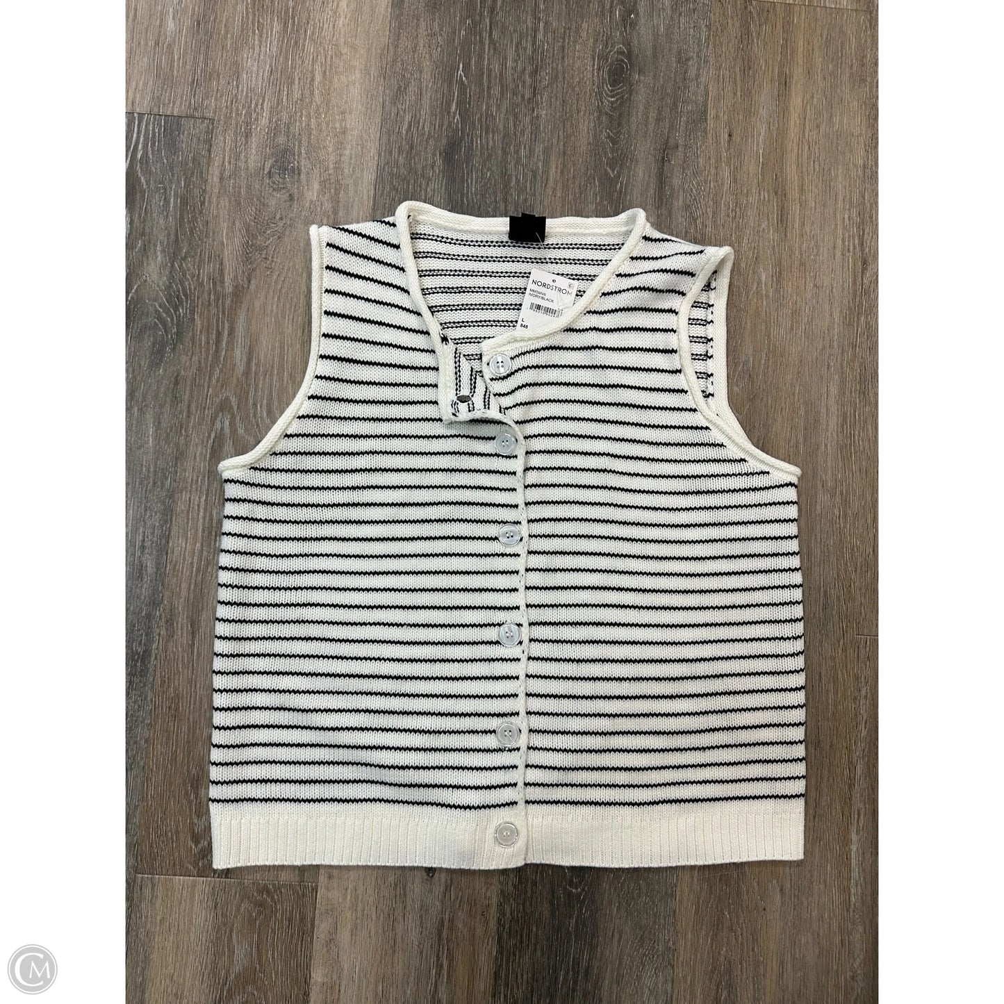 Sweater Short Sleeve By Bobeau In Striped Pattern, Size: L