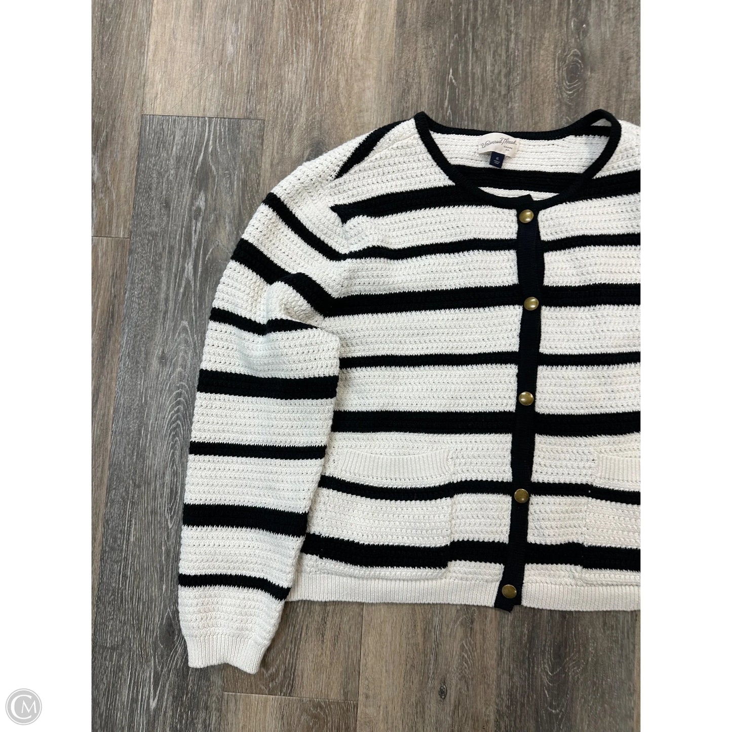 Sweater Cardigan By Universal Thread In Striped Pattern, Size: Xl