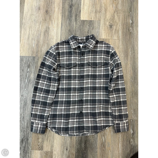 Blouse Long Sleeve By American Eagle In Plaid Pattern, Size: M