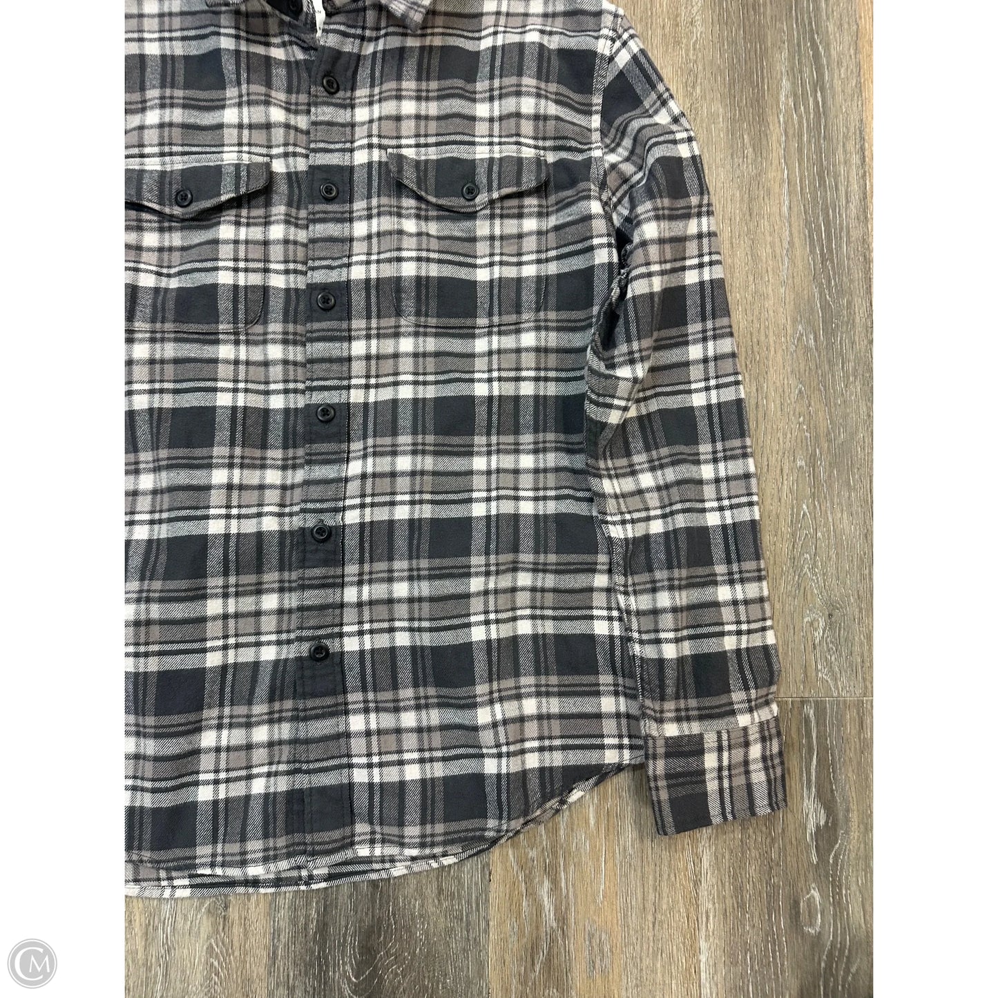 Blouse Long Sleeve By American Eagle In Plaid Pattern, Size: M