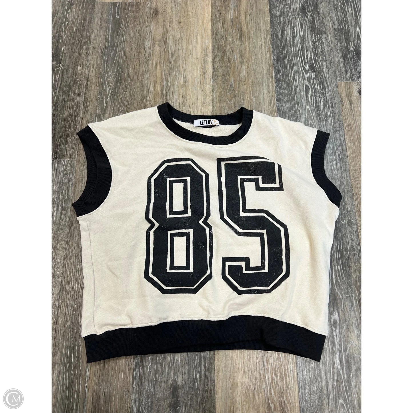 Top Short Sleeve By LETLUV In Cream, Size: S