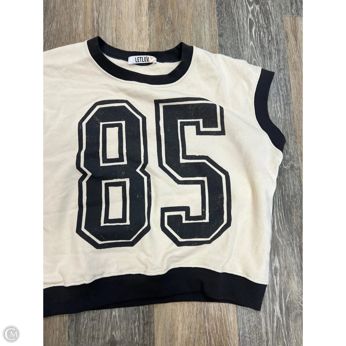 Top Short Sleeve By LETLUV In Cream, Size: S