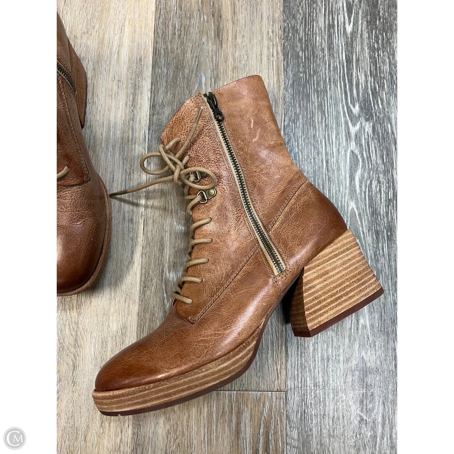 Boots Ankle Heels By Kork Ease In Tan, Size: 10