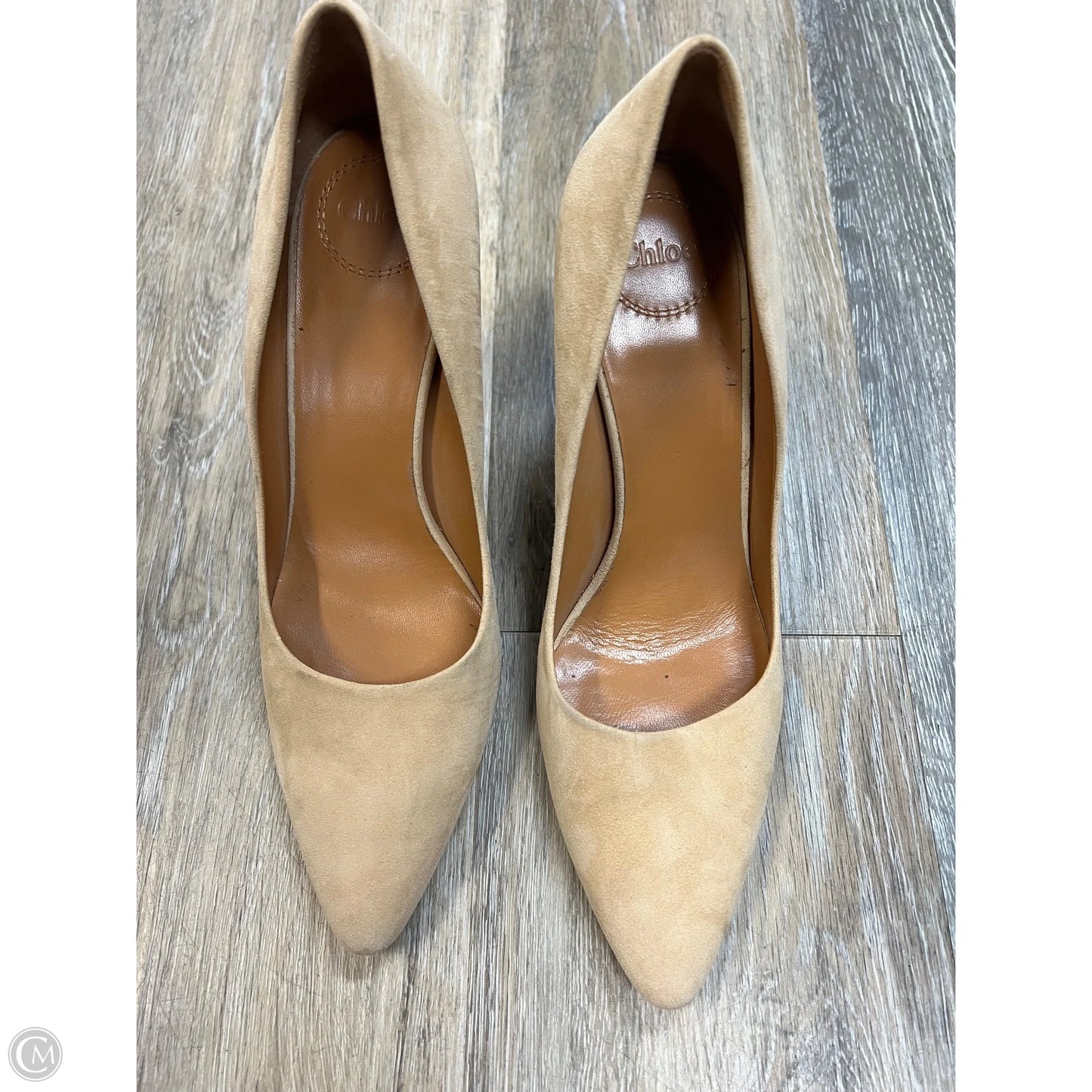 Shoes Luxury Designer By Chloe In Cream, Size: 8/38