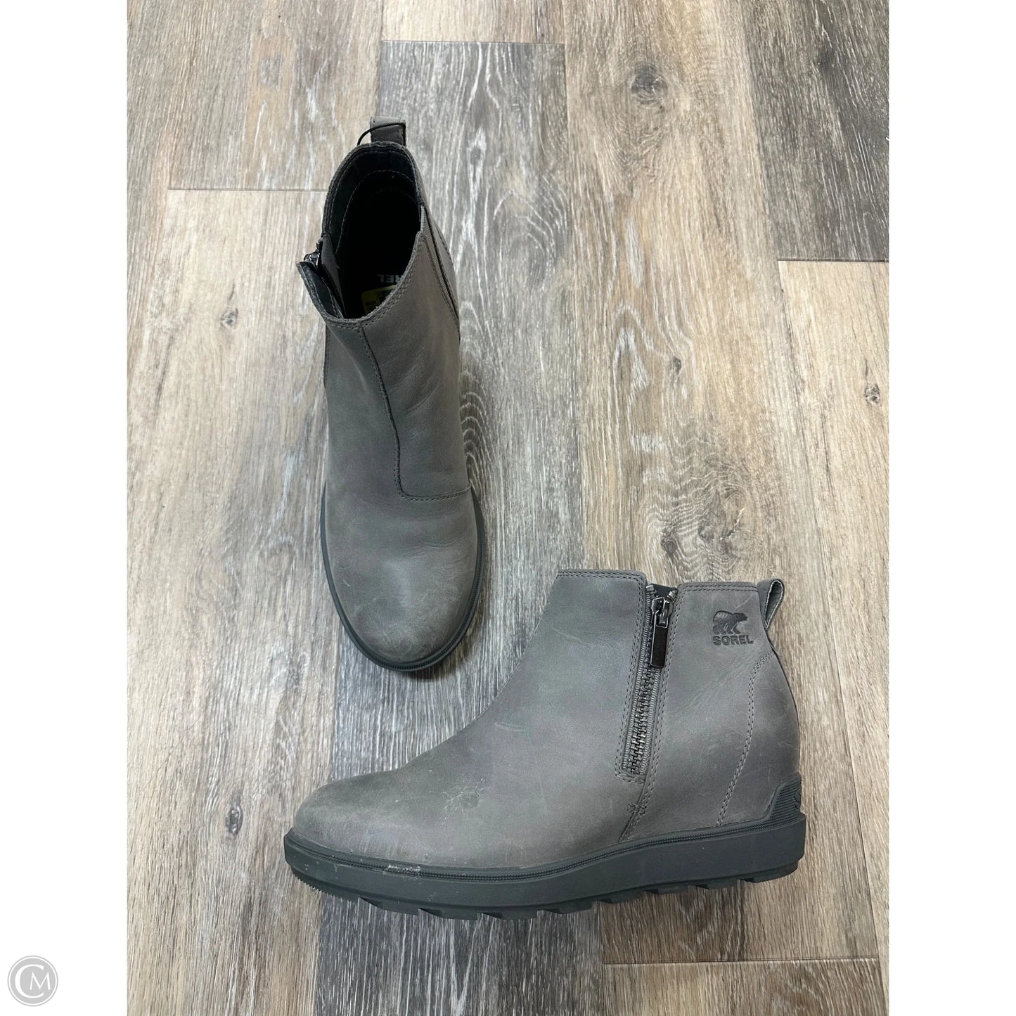 Boots Ankle Heels By Sorel In Grey, Size: 9.5