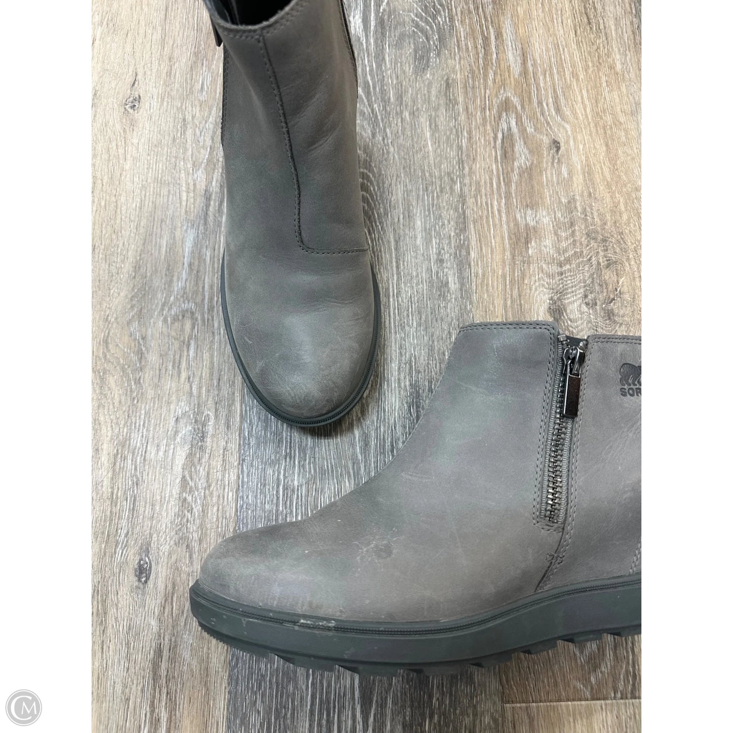 Boots Ankle Heels By Sorel In Grey, Size: 9.5