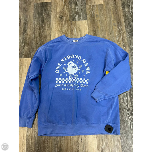 Sweatshirt Crewneck By Comfort Colors In Blue, Size: Xl