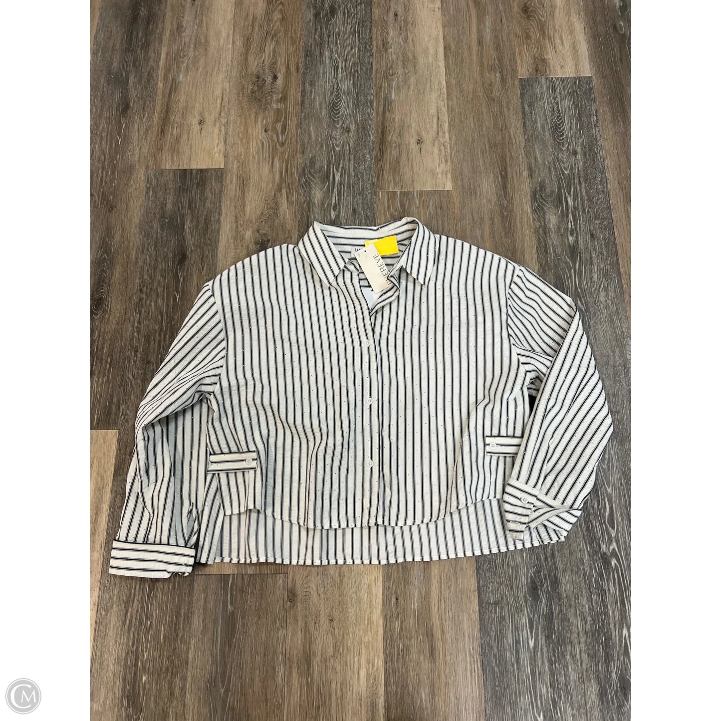 Blouse Long Sleeve By Lna In Striped Pattern, Size: L