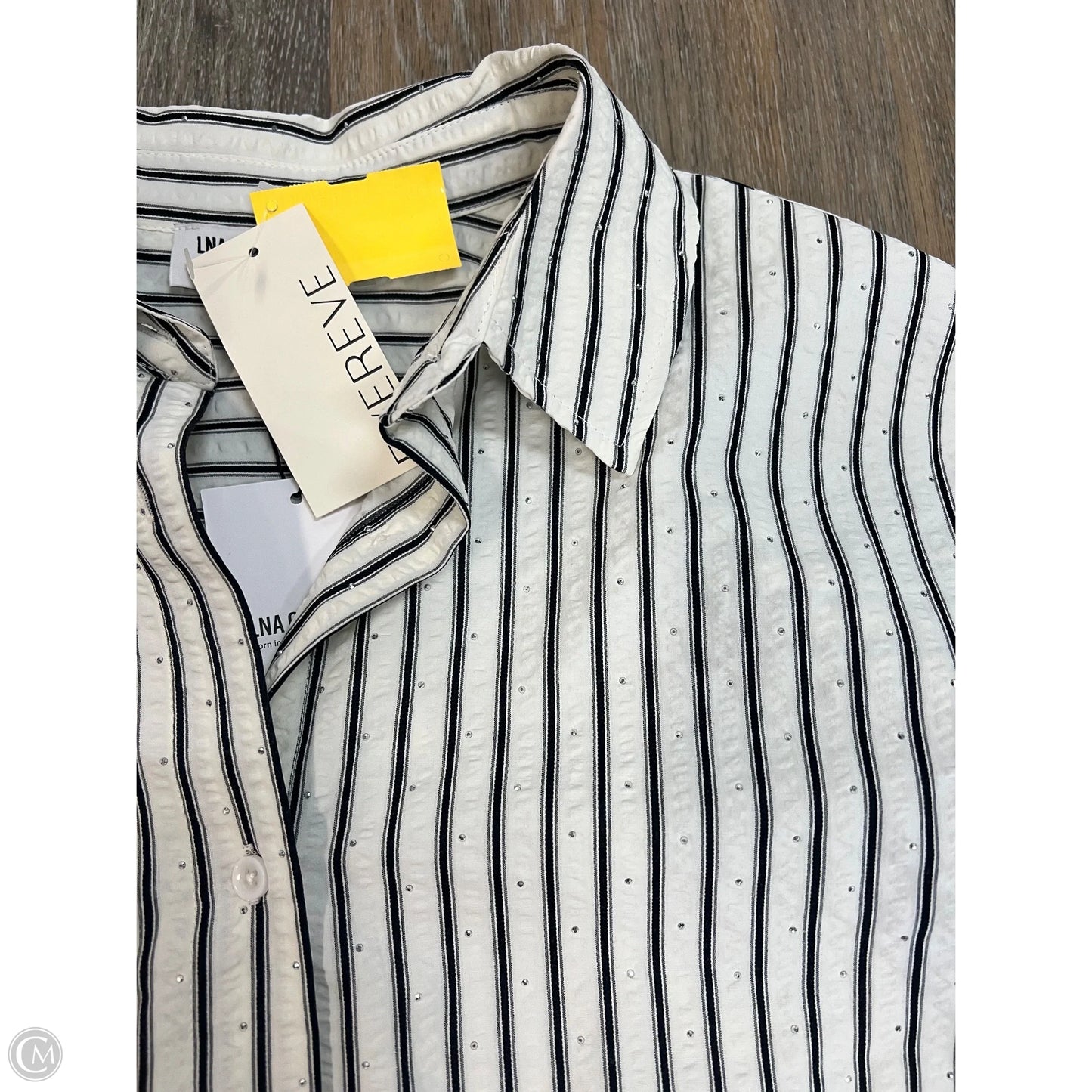 Blouse Long Sleeve By Lna In Striped Pattern, Size: L