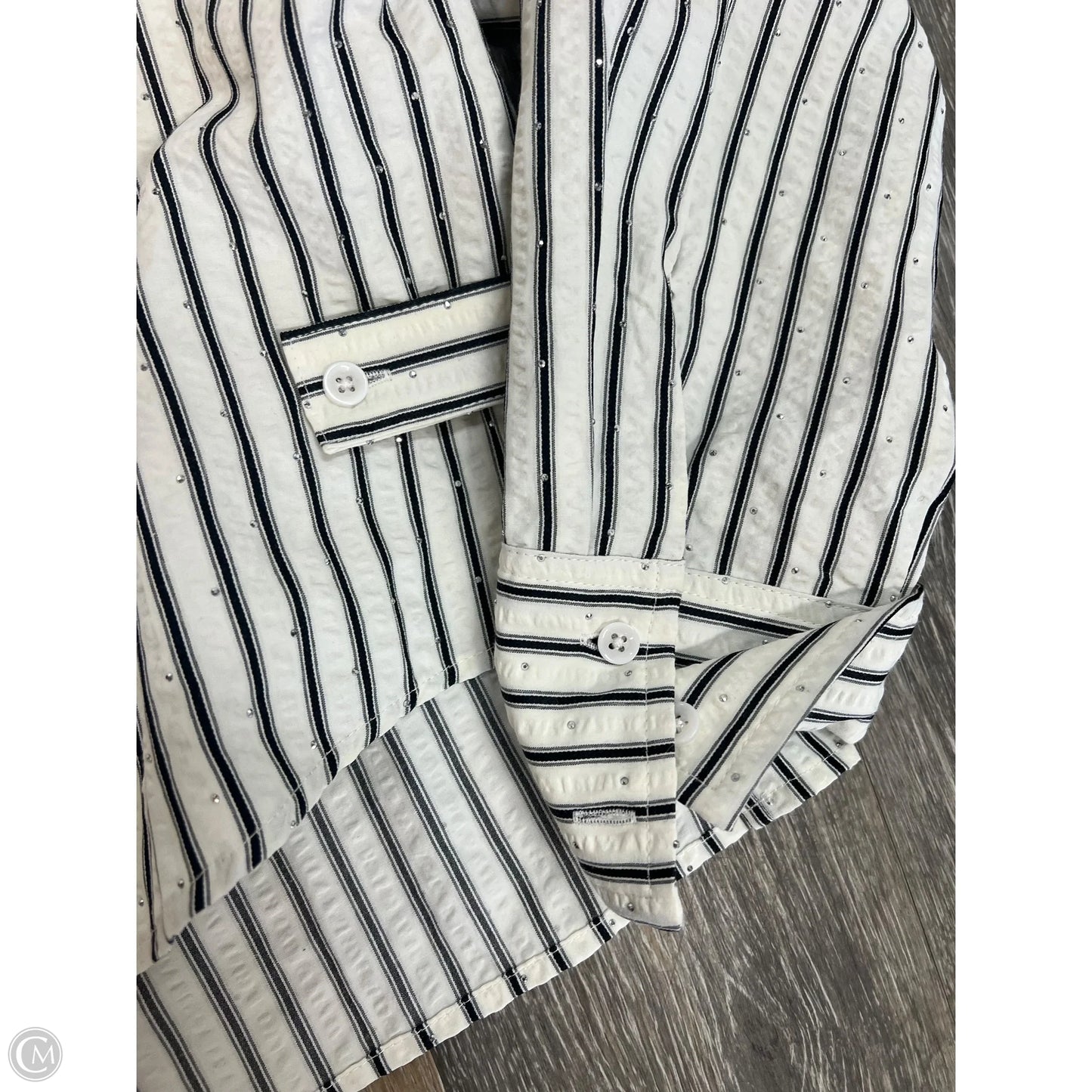 Blouse Long Sleeve By Lna In Striped Pattern, Size: L