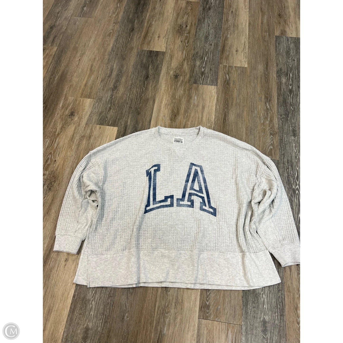 Top Long Sleeve By American Eagle In Grey, Size: L