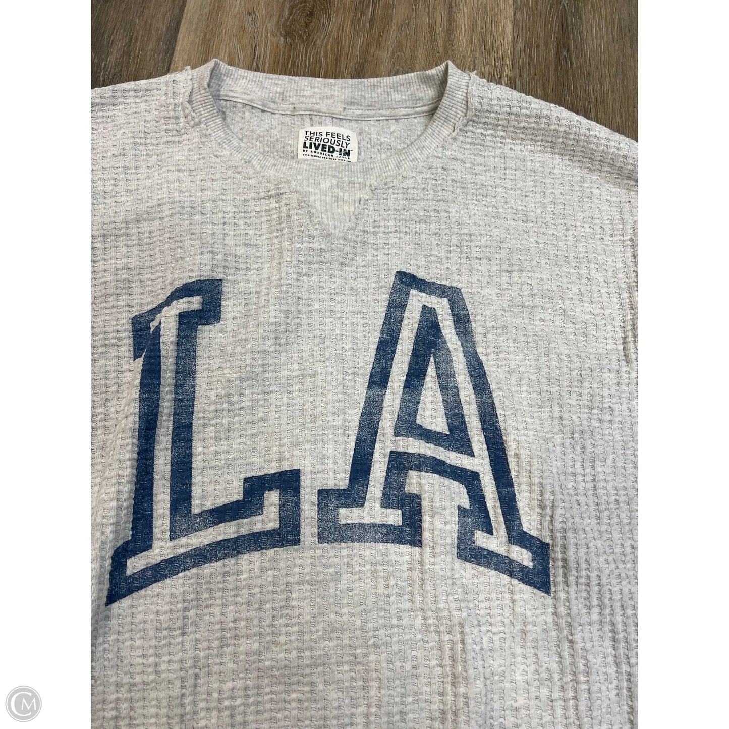 Top Long Sleeve By American Eagle In Grey, Size: L