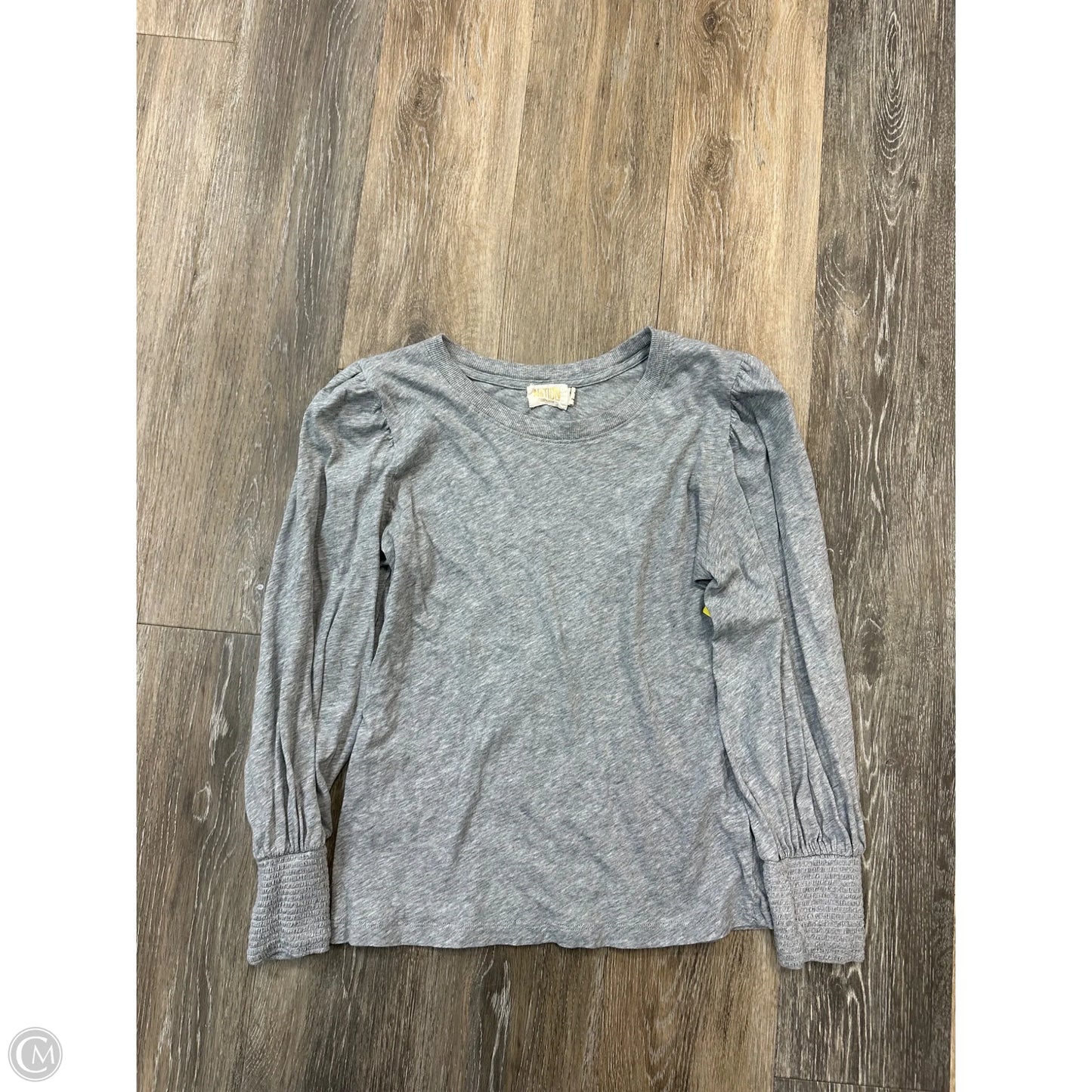 Blouse Long Sleeve By Nation In Grey, Size: M