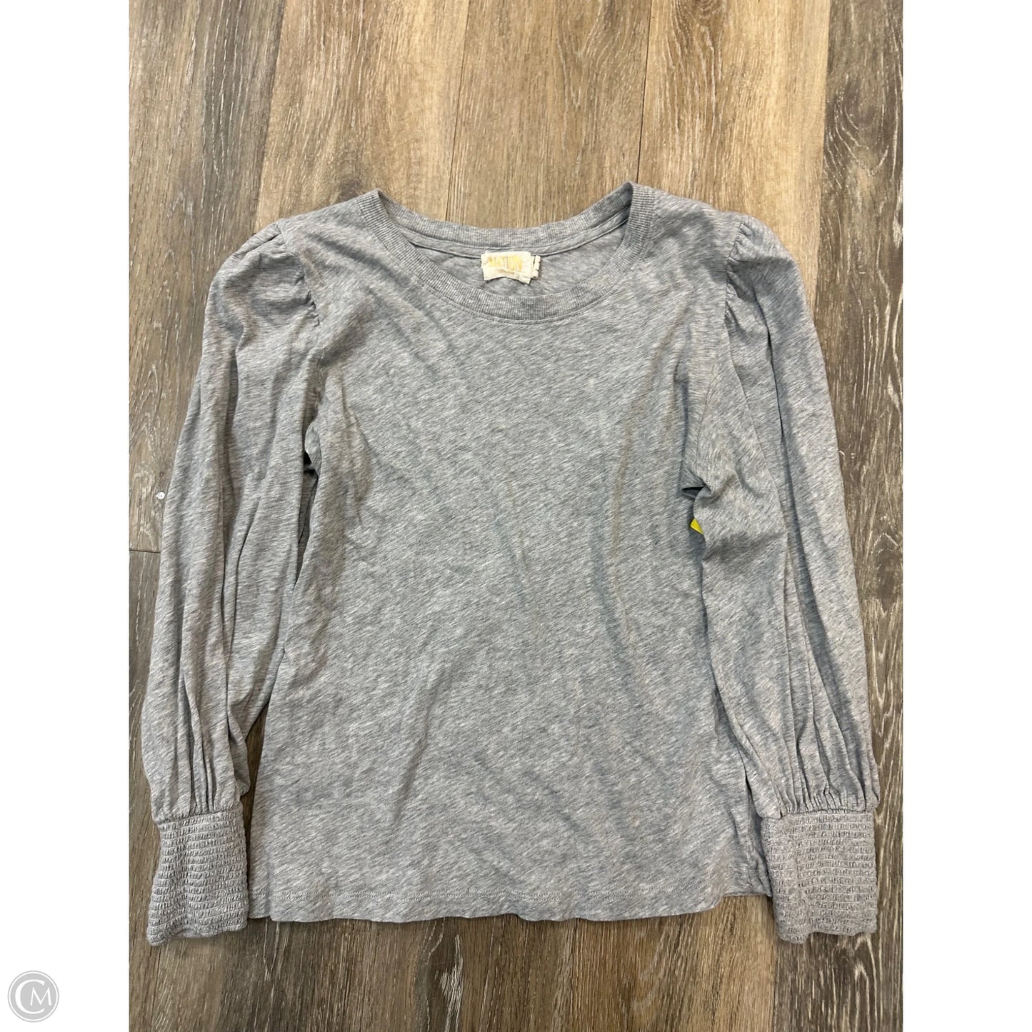 Blouse Long Sleeve By Nation In Grey, Size: M