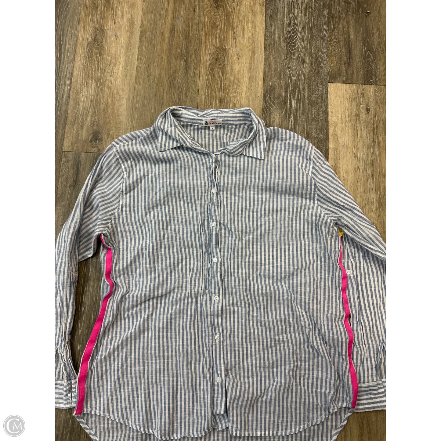 Blouse Long Sleeve By Sundry In Striped Pattern, Size: L