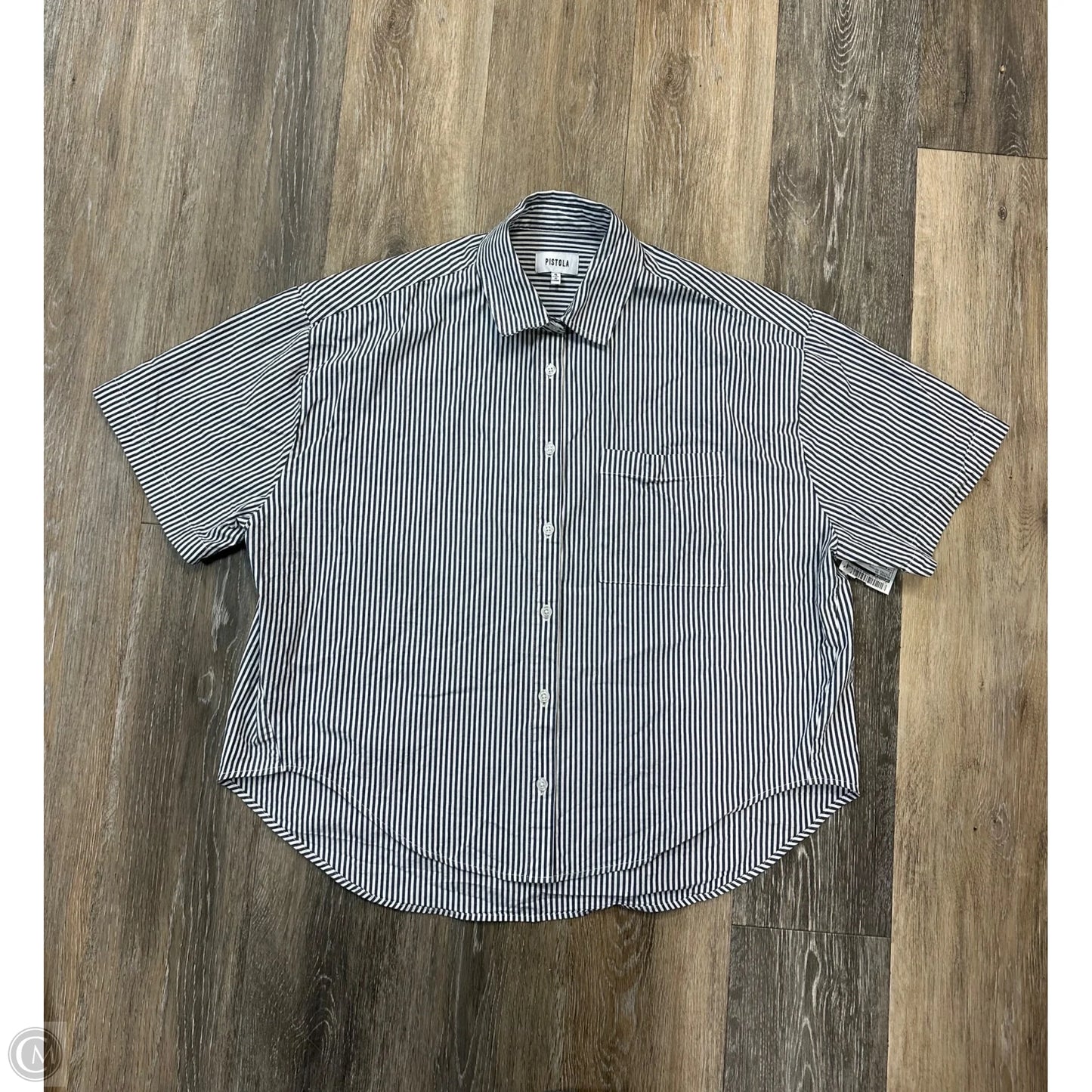 Blouse Short Sleeve By Pistola In Striped Pattern, Size: S