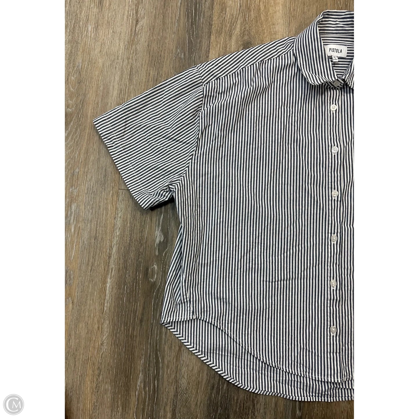 Blouse Short Sleeve By Pistola In Striped Pattern, Size: S