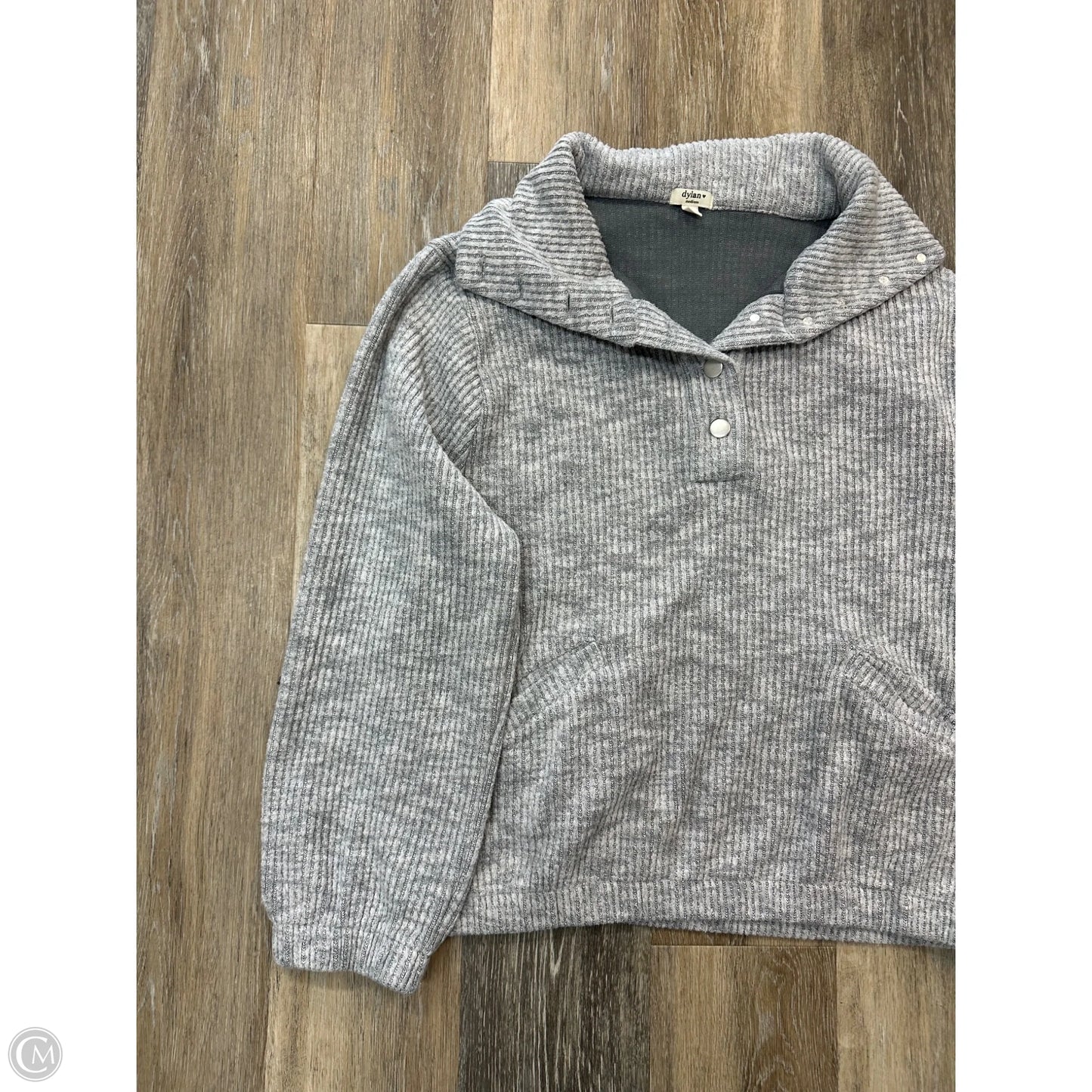 Sweatshirt Collar By Dylan In Grey, Size: M