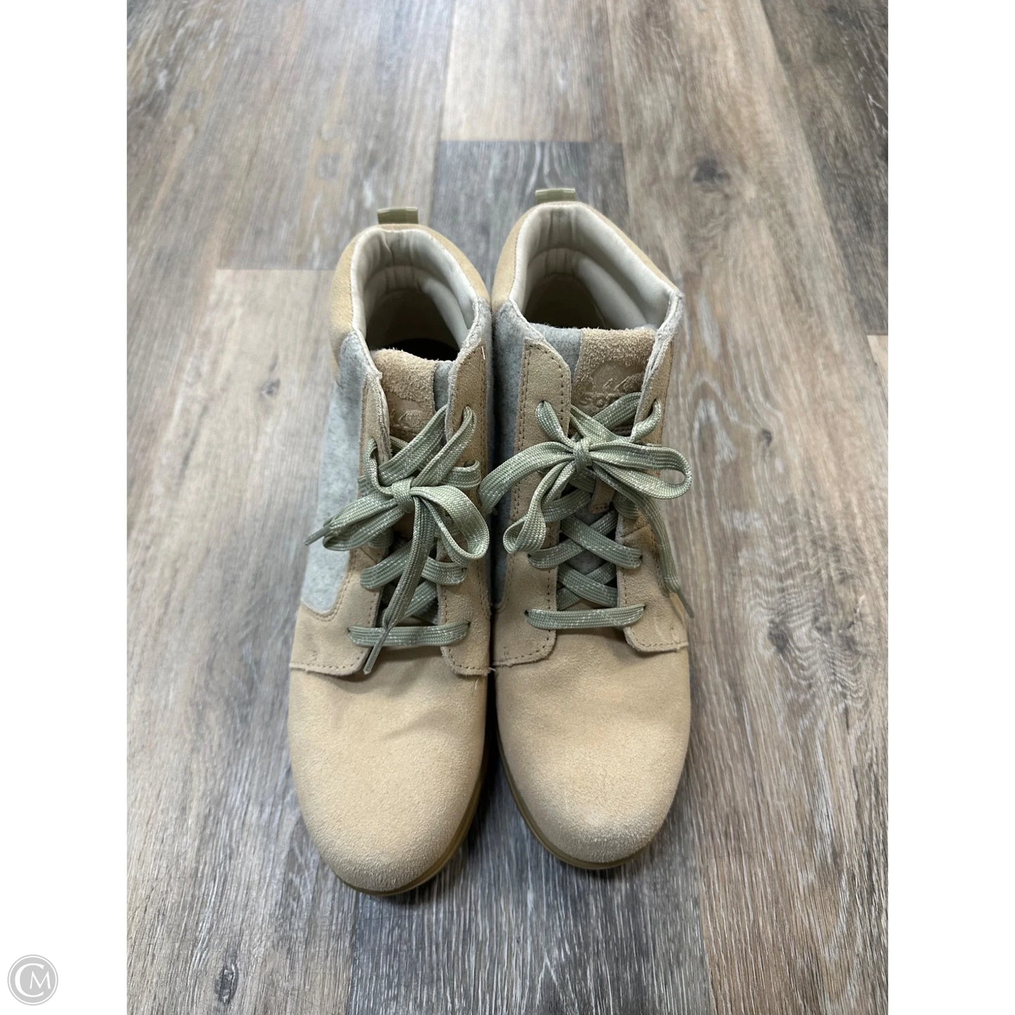 Boots Ankle Heels By Sorel In Tan, Size: 9.5