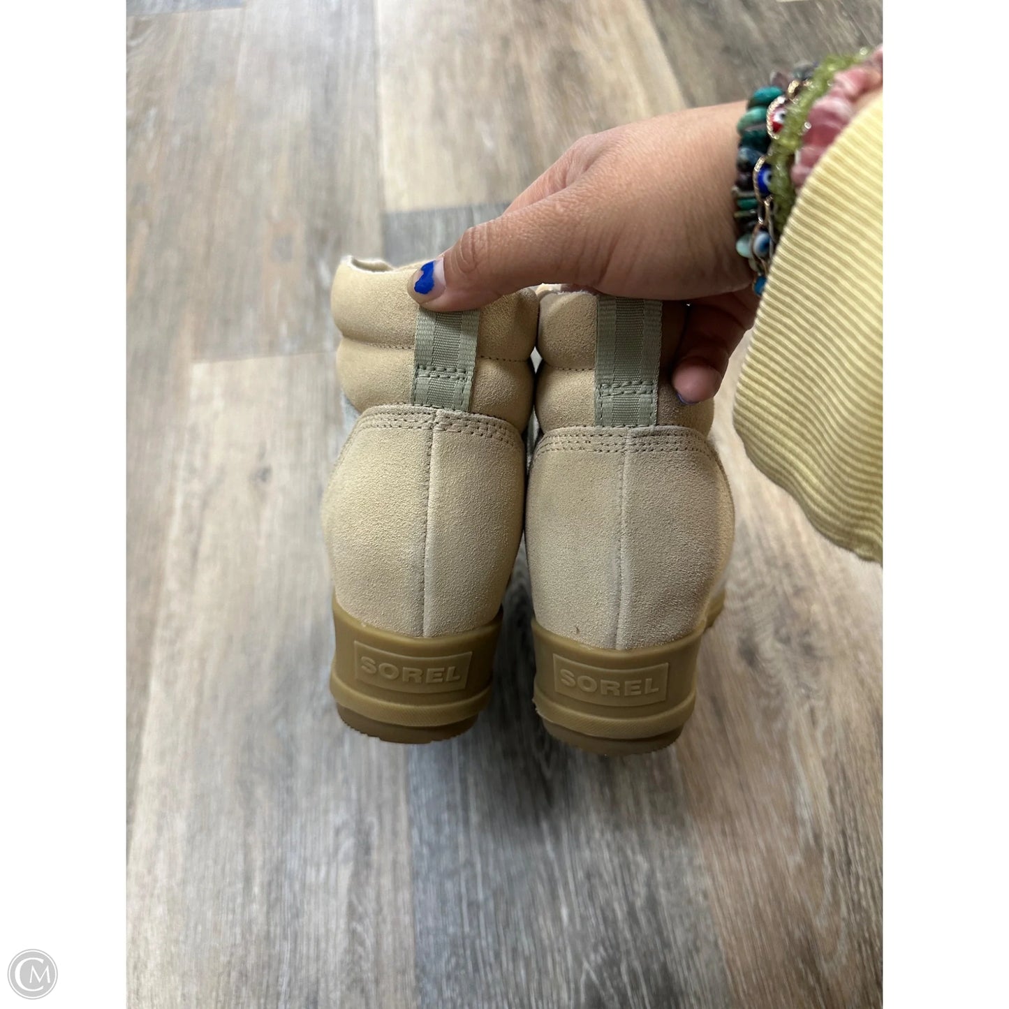 Boots Ankle Heels By Sorel In Tan, Size: 9.5