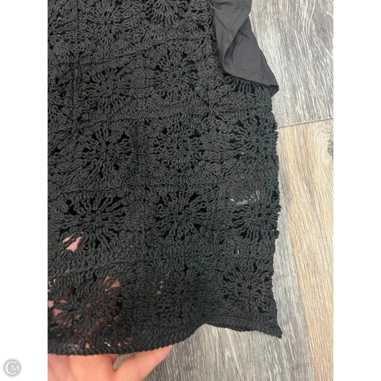 Blouse Short Sleeve By Flat White In Black, Size: S