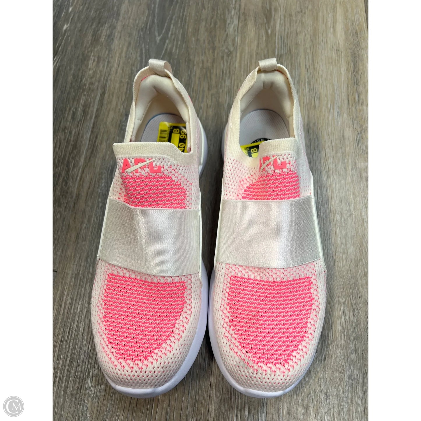 Shoes Designer By Apl In Pink & White, Size: 7