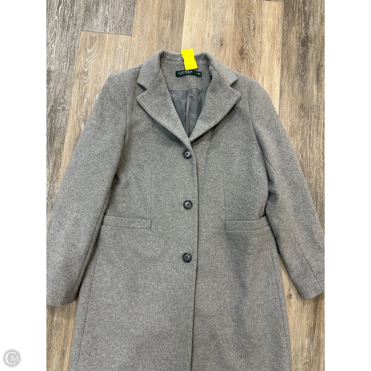 Coat Peacoat By Lauren By Ralph Lauren In Grey, Size: 8
