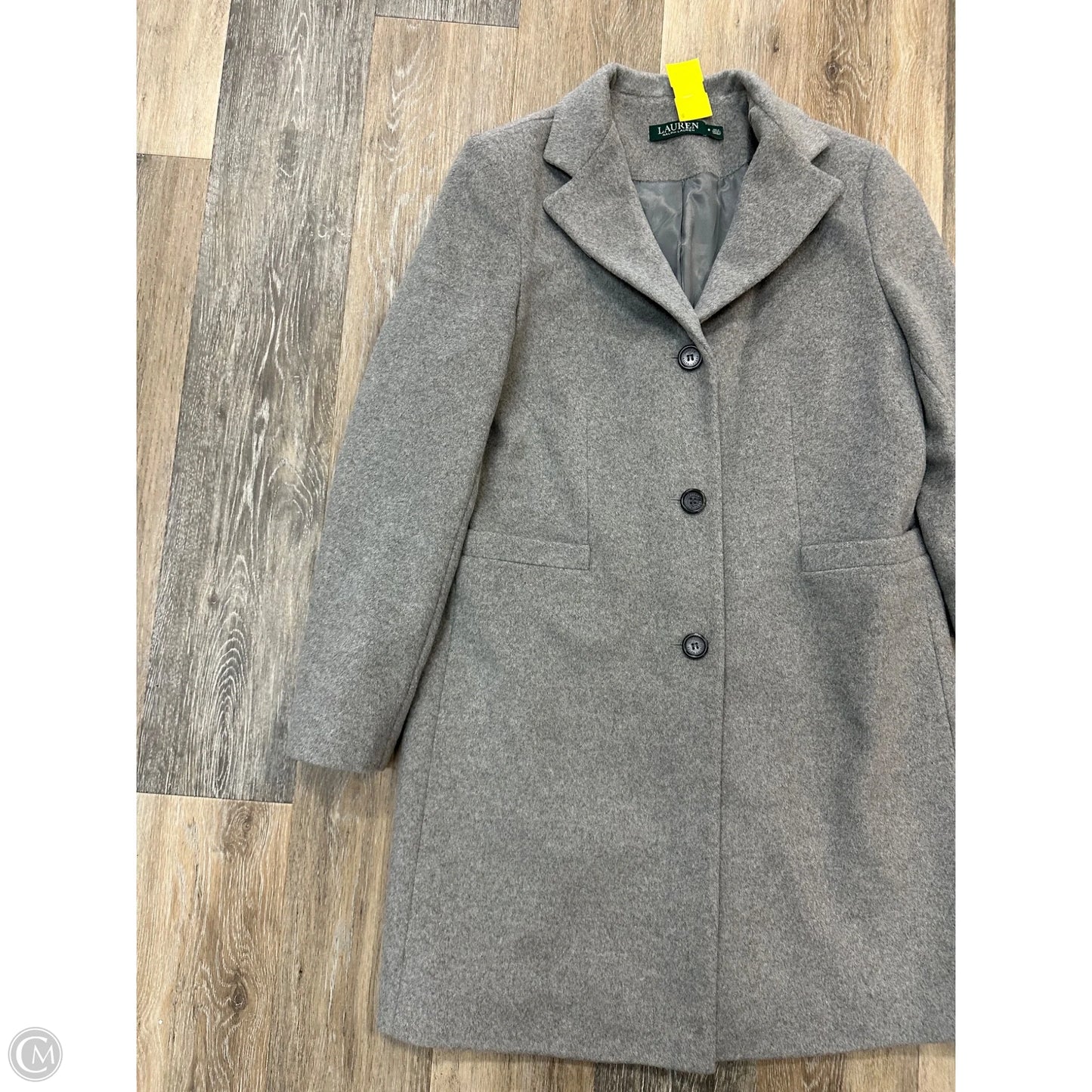 Coat Peacoat By Lauren By Ralph Lauren In Grey, Size: 8