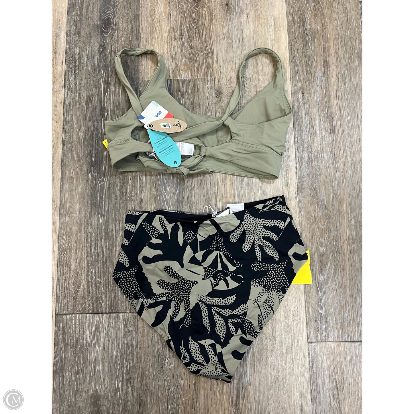 Swimsuit 2pc By Prana In Black & Green, Size: S