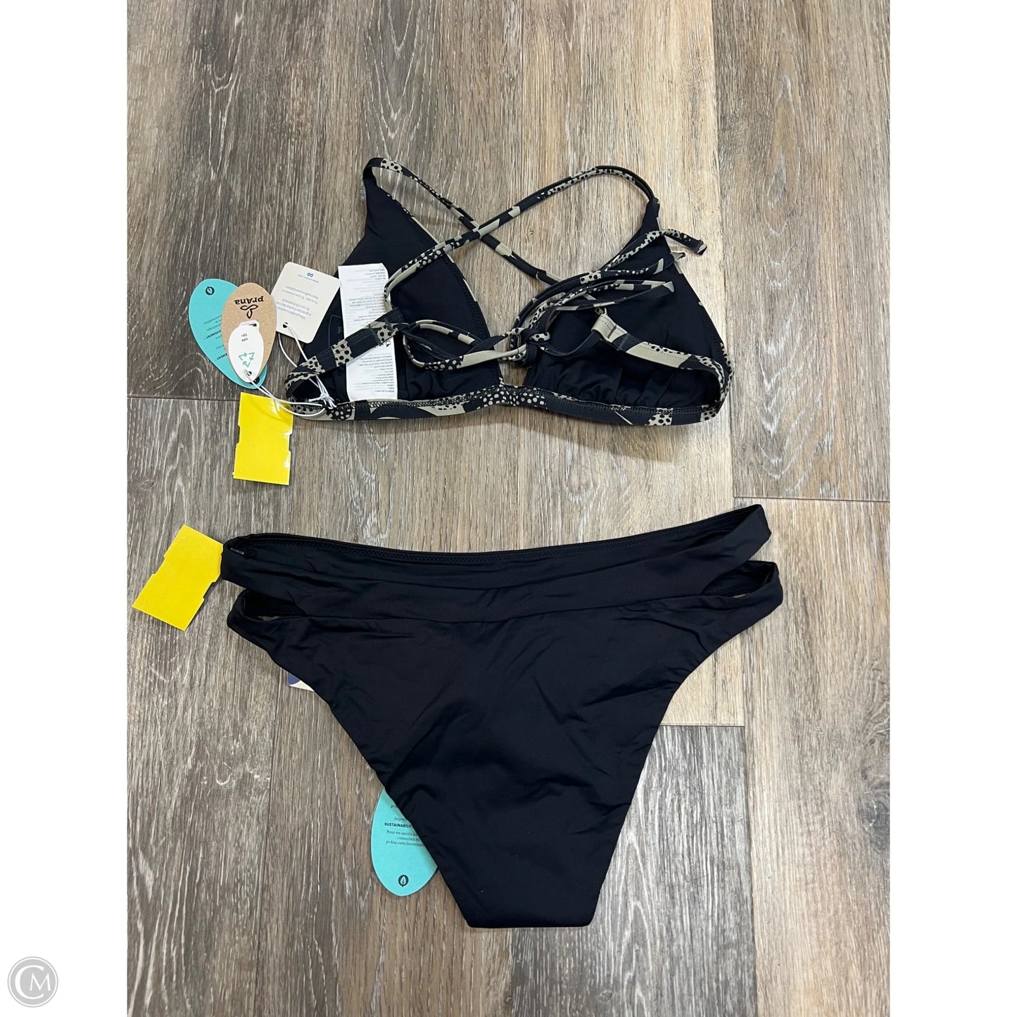 Swimsuit 2pc By Prana In Black & Green, Size: S