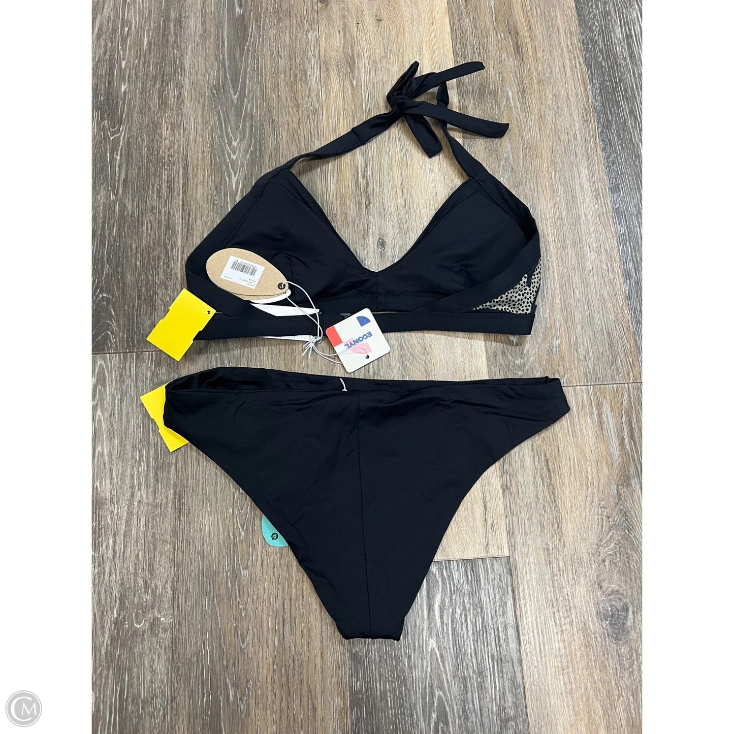 Swimsuit 2pc By Prana In Black & Green, Size: S